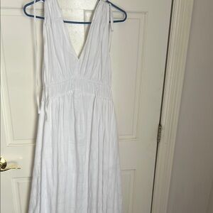 Madewell Cream Sleeveless V-Neck Maxi Sundress